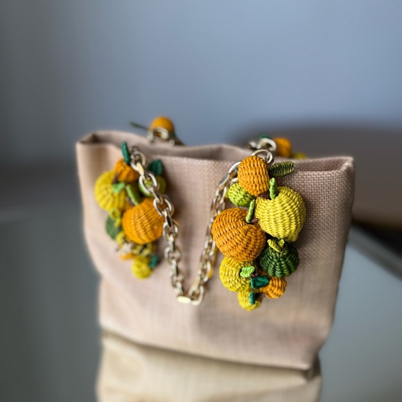 Aquazzura Citrus Punch Mini Embellished Raffia Tote - Neutral $1,295 - Picture 9 of 12